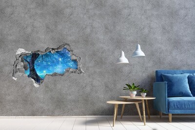 Hole in the wall decal Magical forest in the moonlight