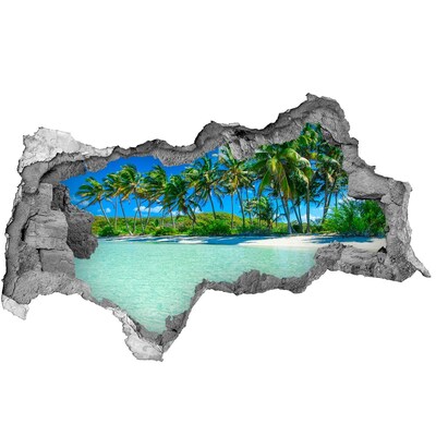 Hole wall sticker Tropical seaside oasis