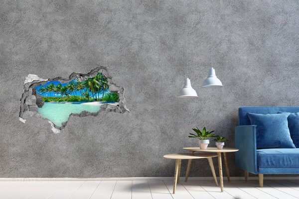 Hole wall sticker Tropical seaside oasis