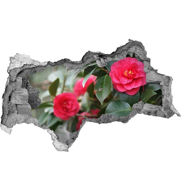 Hole in the wall sticker Flower garden in concrete