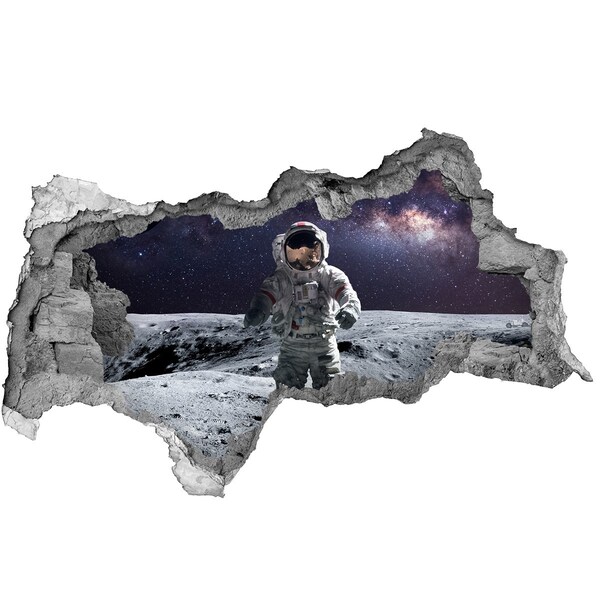 Hole in the wall decal Astronaut on the Moon