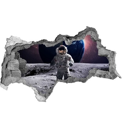 Hole wall sticker Astronaut on the Moon