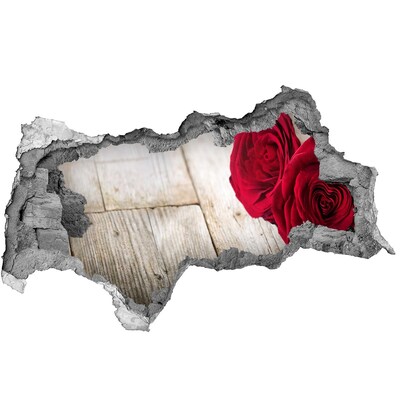 Hole in the wall sticker Roses in concrete