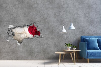 Hole in the wall sticker Roses in concrete