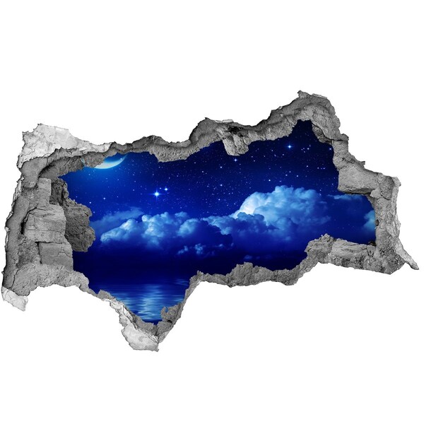 Hole in the wall sticker Night sky over the ocean