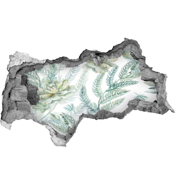 Hole wall sticker A green oasis in concrete