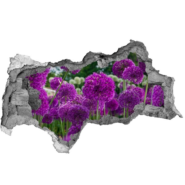 Hole in the wall decal A floral paradise in shades of purple