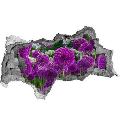 Hole in the wall decal A floral paradise in shades of purple
