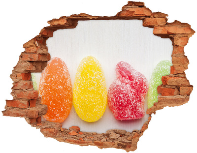 Hole wall sticker Sweet jelly beans in a hole in the wall