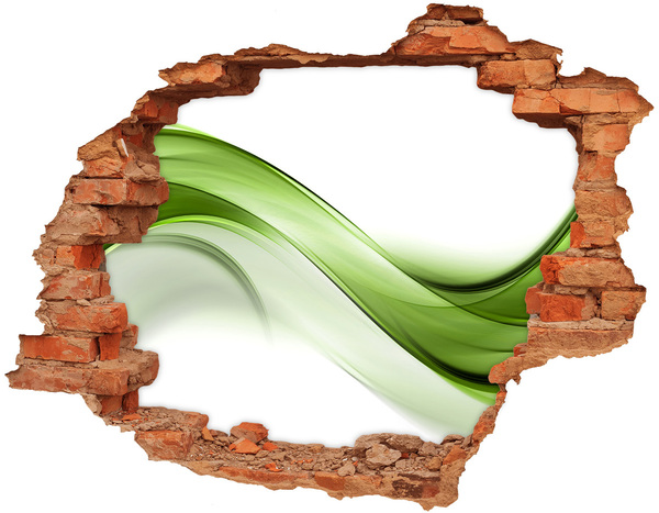 Hole in the wall sticker Green wave in the wall