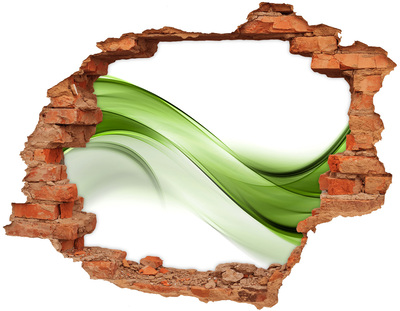 Hole in the wall sticker Green wave in the wall