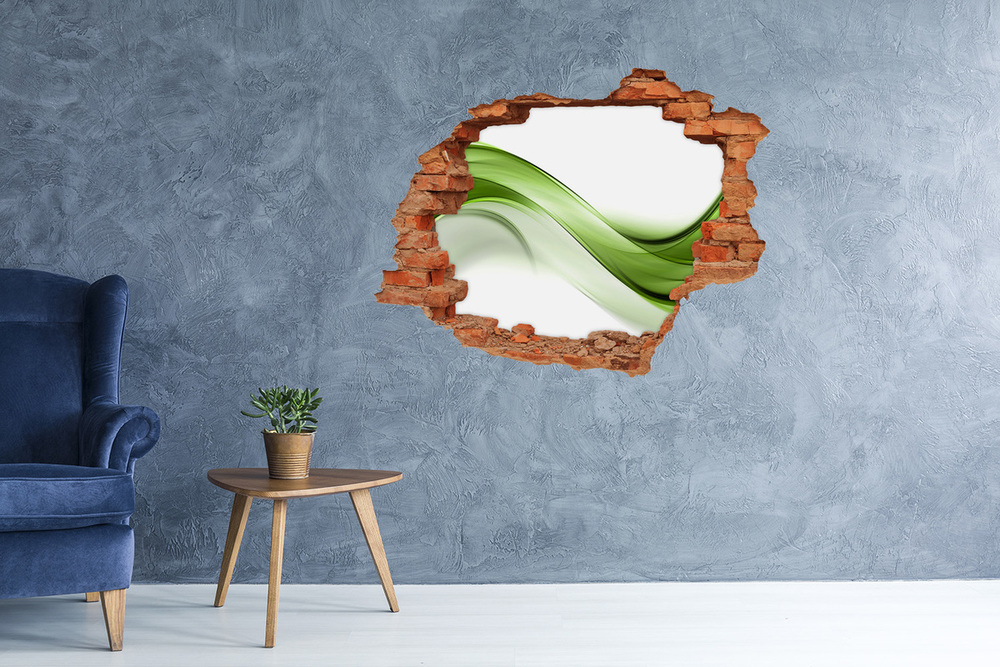 Hole in the wall sticker Green wave