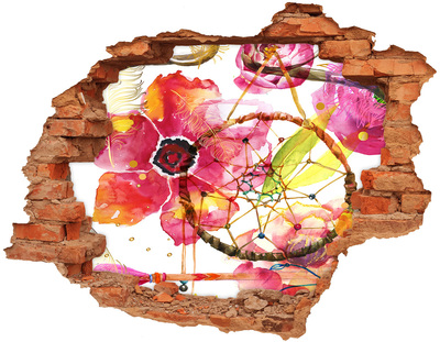 Hole in the wall decal Floral pattern