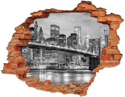 3D wall hole New York's Brooklyn Bridge