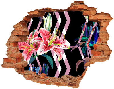 Hole wall sticker Tropical lily