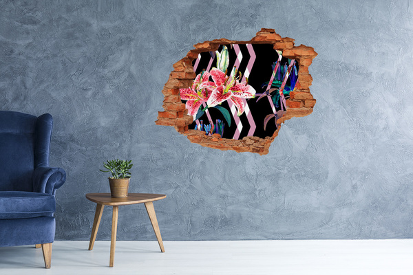 Hole wall sticker Tropical lily