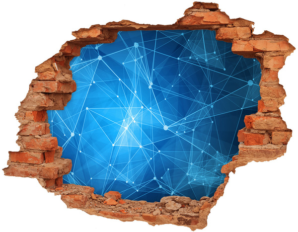 Hole wall sticker Digital space behind the wall