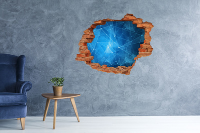 Hole wall sticker Blue lines