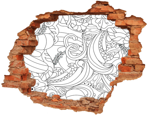 Hole wall sticker Hole in the Wall Floral Pattern