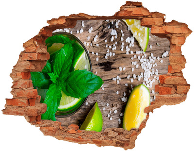 3D wall hole A refreshing cocktail with lime
