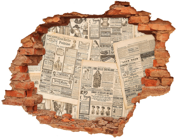 3D wall hole Ancient newspaper