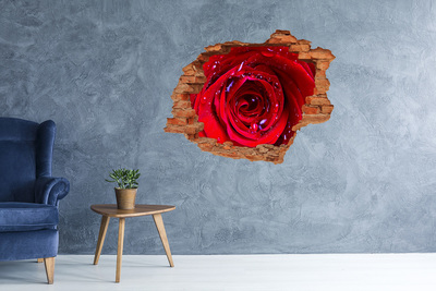 Hole wall sticker Floral illusion in concrete
