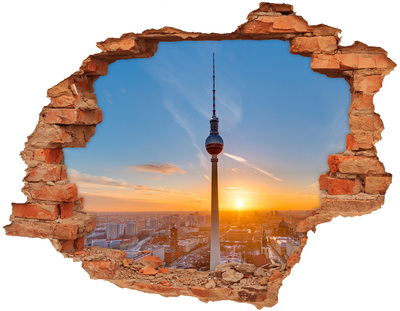 3D wall hole Sunset over Berlin
