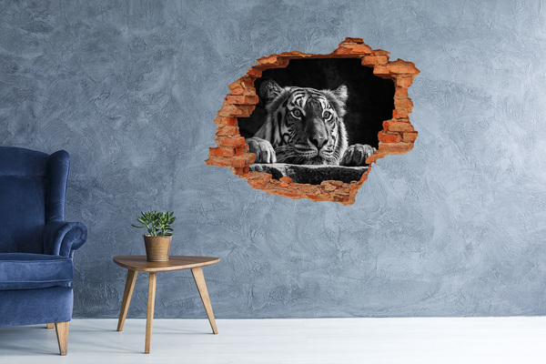 Hole wall sticker Tiger in a Hole in the Wall