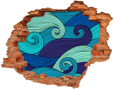 Hole wall sticker Abstract waves