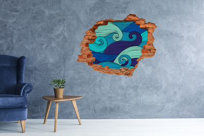 Hole wall sticker Abstract waves