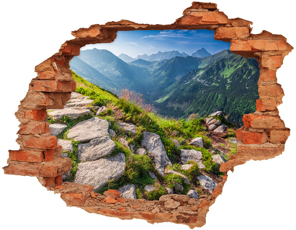 Hole in the wall decal Mountain view with valley