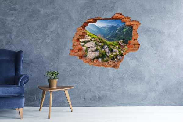 Hole in the wall decal Mountain view with valley