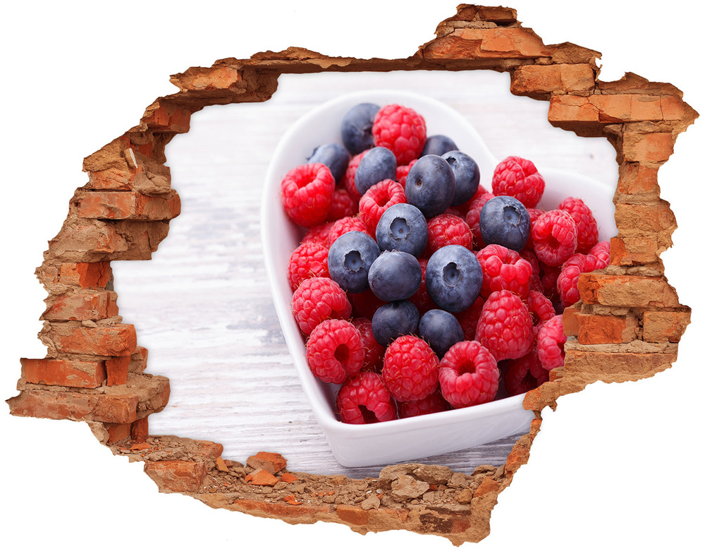 Hole in the wall decal Raspberries and berries