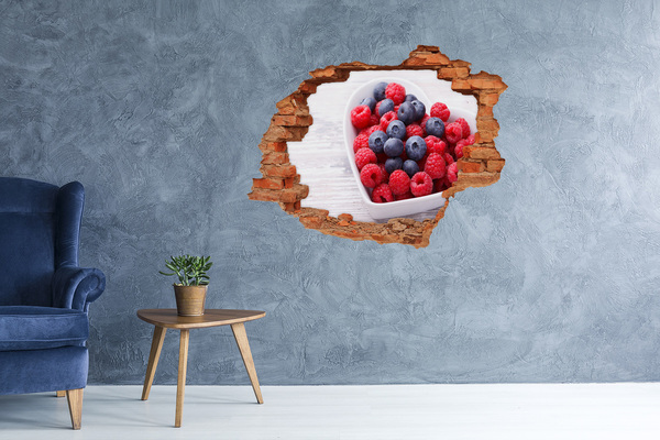 Hole in the wall decal Raspberries and berries