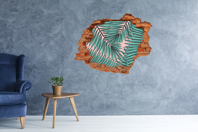 Hole in the wall sticker Palm leaves