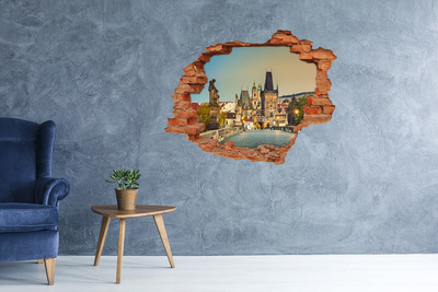 Hole in the wall sticker Praga Czech Republic Bridge