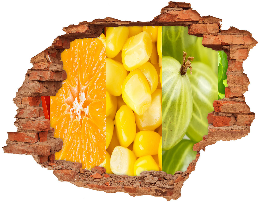 Hole wall sticker Fruits and vegetables