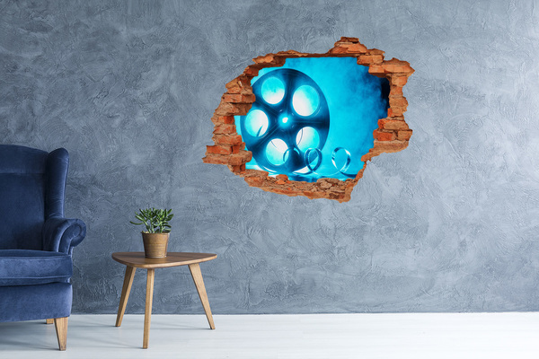 Hole wall sticker Cinema in action