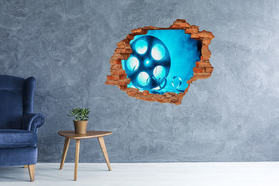 Hole wall sticker Cinema in action