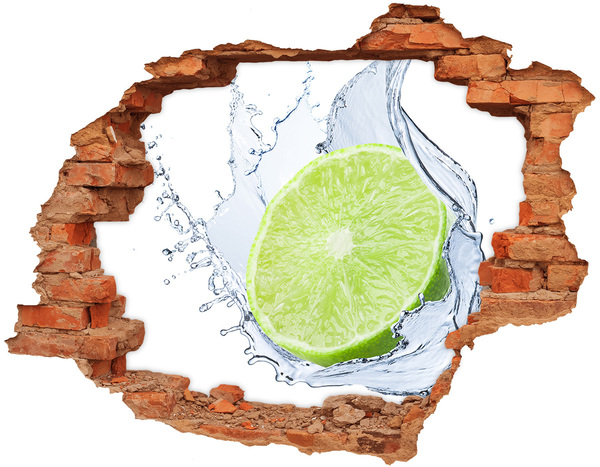 3D wall hole Juicy lime in water