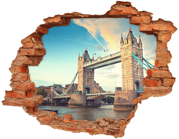 3D wall hole Tower Bridge in London