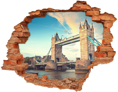 3D wall hole Tower Bridge in London