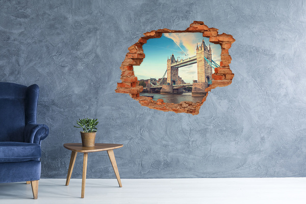 3D wall hole Tower Bridge in London
