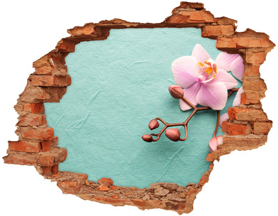 Hole wall sticker Orchid flower in a damaged wall