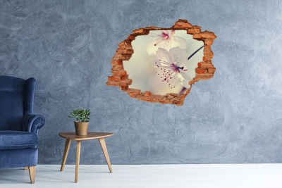 Hole wall sticker A floral dream behind the wall
