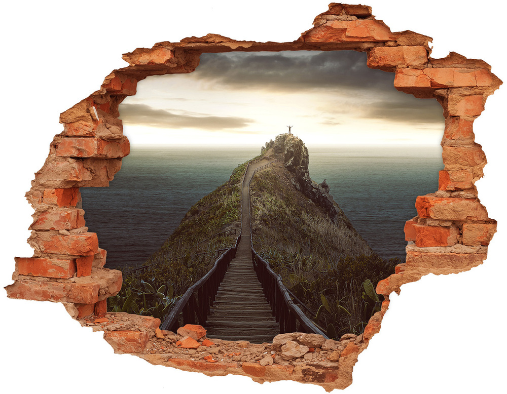 Hole wall sticker Path on the rock