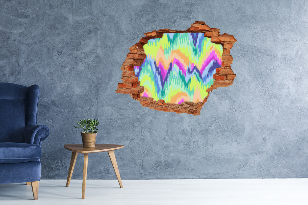 Hole in the wall sticker Rainbow background