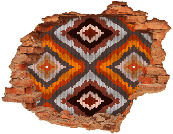Hole wall sticker Mosaic patterns in earthy colors