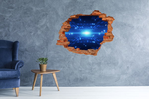 Hole wall sticker Digital space behind the wall