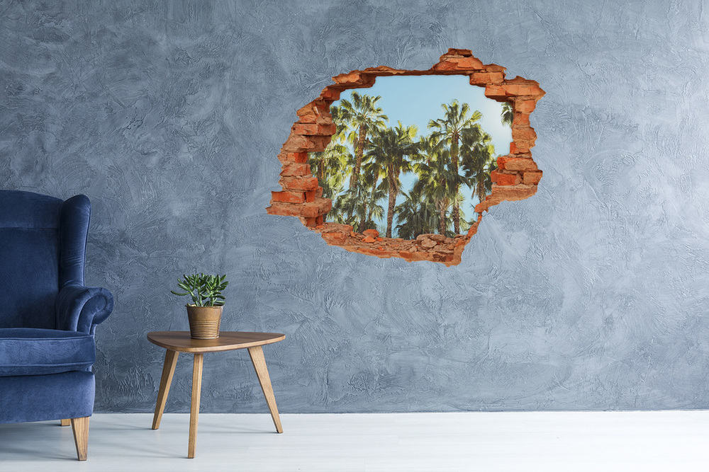 Hole in the wall decal High palm trees